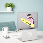 Naughty Squirrel #539 Skateboarden Sticker (Laptop op bureau)