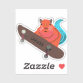 Naughty Squirrel #611 Brett Skateboarding Sticker (Vel)