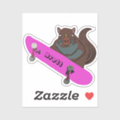 Naughty Squirrel #622 Brett Skateboarden Sticker (Vel)