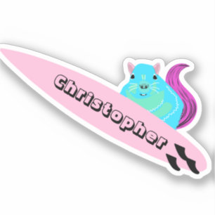 Naughty Squirrel #625 Surfing Sticker