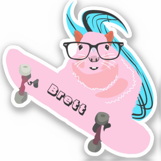 Naughty Squirrel #633 Brett Skateboarding Sticker (Voorkant)