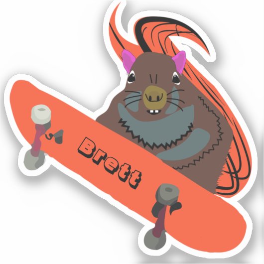Naughty Squirrel #645 Brett Skateboarden Sticker (Voorkant)
