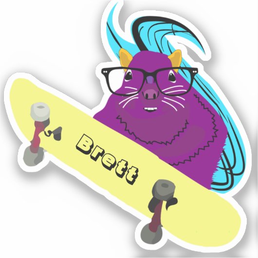 Naughty Squirrel #654 Brett Skateboarden Sticker (Voorkant)