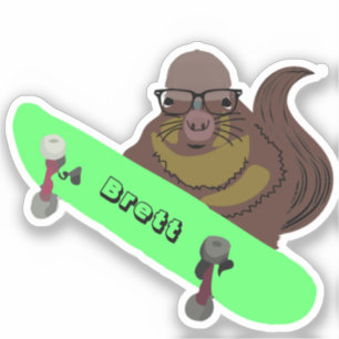Naughty Squirrel #686 Brett Skateboarden Sticker