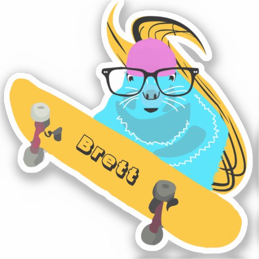 Naughty Squirrel #703 Brett Skateboarding Sticker (Voorkant)