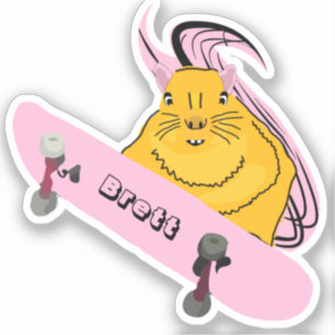 Naughty Squirrel #734 Brett Skateboarden Sticker
