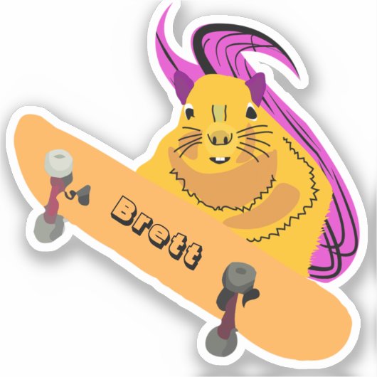 Naughty Squirrel #774 Brett Skateboarden Sticker (Voorkant)