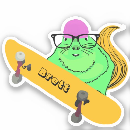 Naughty Squirrel #817 Brett Skateboarden Sticker (Voorkant)