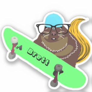 Naughty Squirrel #837 Brett Skateboarden Sticker