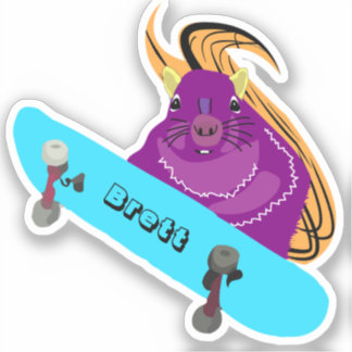Naughty Squirrel #854 Brett Skateboarden Sticker
