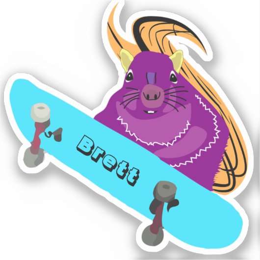 Naughty Squirrel #854 Brett Skateboarden Sticker (Voorkant)