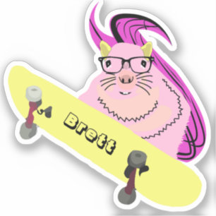 Naughty Squirrel #872 Brett Skateboarden Sticker