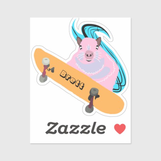 Naughty Squirrel #876 Brett Skateboarden Sticker (Vel)