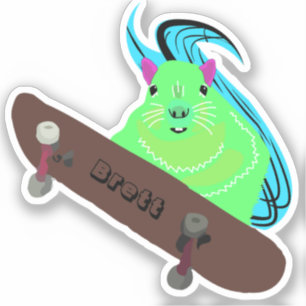 Naughty Squirrel #903 Brett Skateboarding Sticker