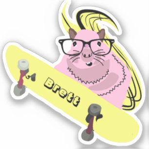 Naughty Squirrel #918 Brett Skateboarding Sticker