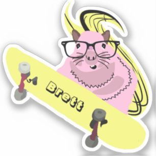 Naughty Squirrel #923 Brett Skateboarden Sticker