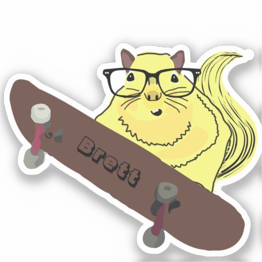 Naughty Squirrel #932 Brett Skateboarden Sticker (Voorkant)