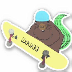 Naughty Squirrel #935 Brett Skateboarden Sticker