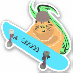 Naughty Squirrel #941 Brett Skateboarding Sticker