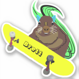 Naughty Squirrel #944 Brett Skateboarden Sticker