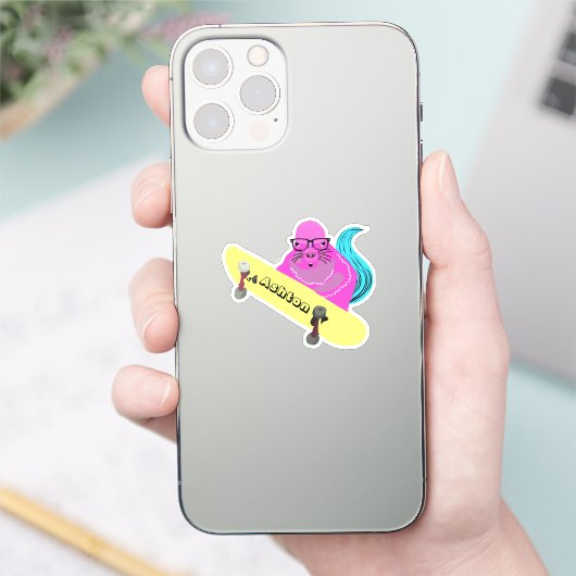 Naughty Squirrel #963 Schaats Aangepaste naam Sticker (Telefoon)