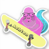 Naughty Squirrel #963 Schaats Aangepaste naam Sticker (Voorkant)