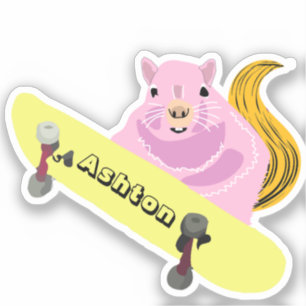 Naughty Squirrel #965 Schaats Aangepaste naam Sticker