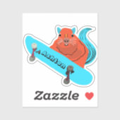 Naughty Squirrel #974 Schaats Aangepaste naam Sticker (Vel)