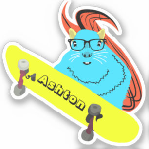 Naughty Squirrel #977 Schaats Aangepaste naam Sticker