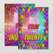 Naughty Squirrel Café Anniversaire Invitation de f (Devant / Derrière)