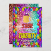 Naughty Squirrel Café Anniversaire Invitation de f (Devant / Derrière)