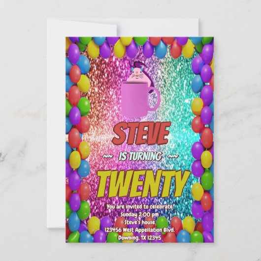 Naughty Squirrel Café Anniversaire Invitation de f (Devant)