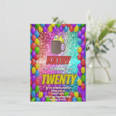 Naughty Squirrel Café Anniversaire Invitation de f (Debout devant)