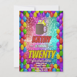 Naughty Squirrel Café Anniversaire Invitation de f