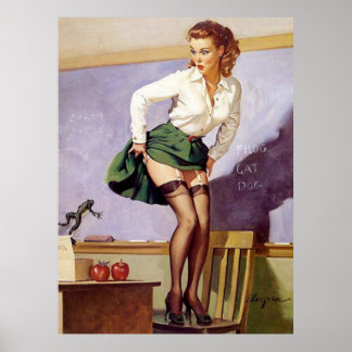 Naughty Teacher Pin Up Girl Poster