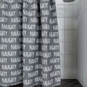 Naughty Texte Motif Typographie Fun Douche rideau