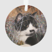 Naughty tuxedo kat Kerstmis Ornament (achterkant)