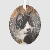 Naughty tuxedo kat Kerstmis Ornament (voorkant)