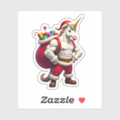 Naughty Unicorn Pun Funny Family Christmas Morning Sticker (Vel)
