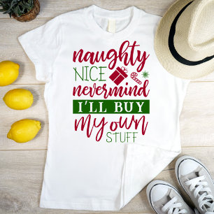 Naughty versus aardig, cool grappig t-shirt