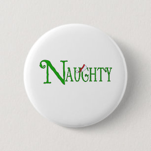Naughty voor Kerstmis Ronde Button 5,7 Cm