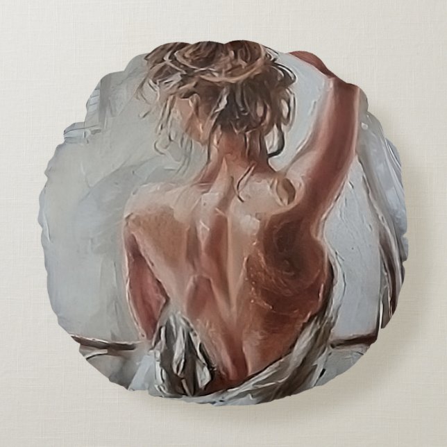 Naughty Wake Up Rond Kussen (Voorkant)