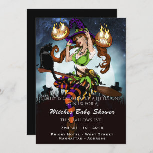 Naughty Witch Baby shower Invitation du parti Hall