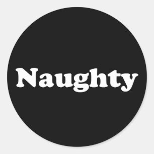 Naughty zwart-wit  ronde sticker