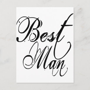 Naughy Grunge Script - Best Man Black Briefkaart