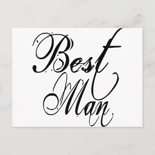 Naughy Grunge Script - Best Man Black Briefkaart (Voorkant)