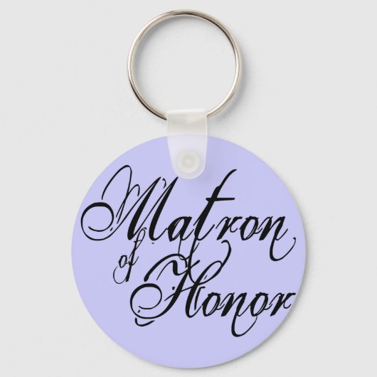 Naughy Grunge Script - Matron of Honor Black Sleutelhanger (Voorkant)