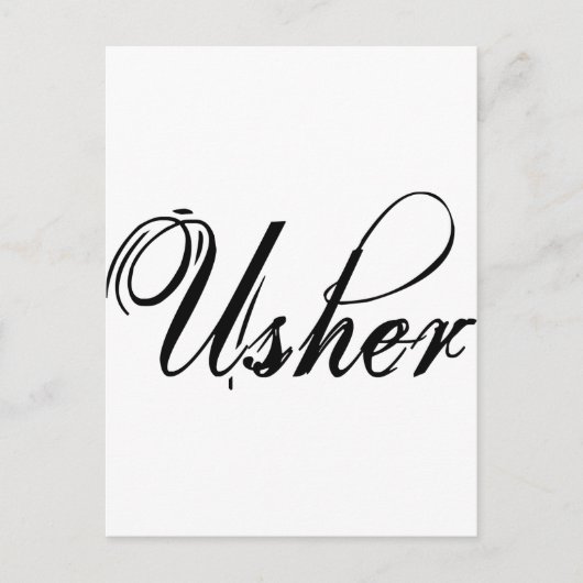 Naughy Grunge Script - Usher Black Briefkaart (Voorkant)