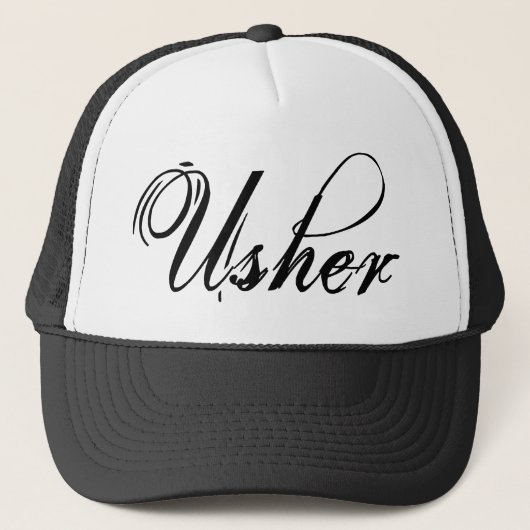 Naughy Grunge Script - Usher Black Trucker Pet (Voorkant)