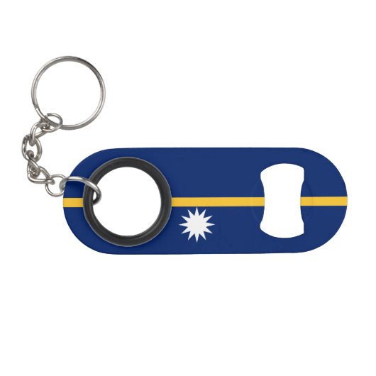 Nauru Flag Mini Flessenopener (Voorkant (Horizontaal))